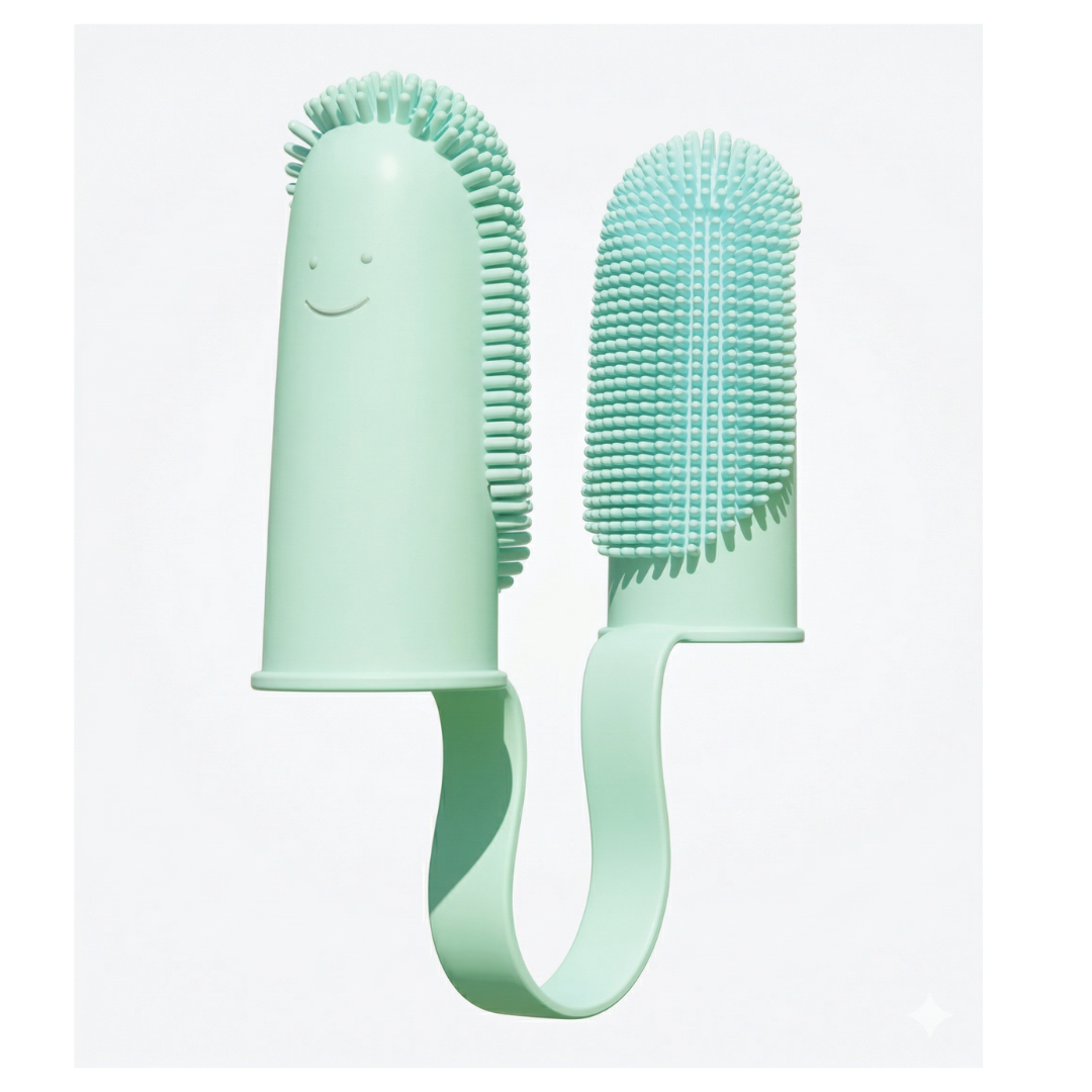 Cepillo Dental Dedal Doble Mascotas Silicona Flexible