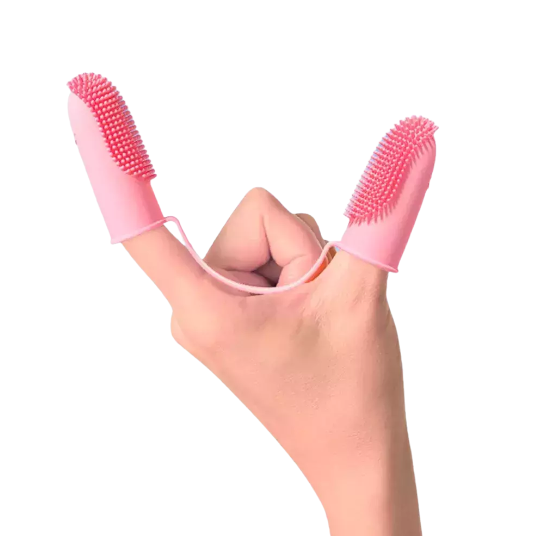 Cepillo Dental Dedal Doble Mascotas Silicona Flexible - Imagen 4